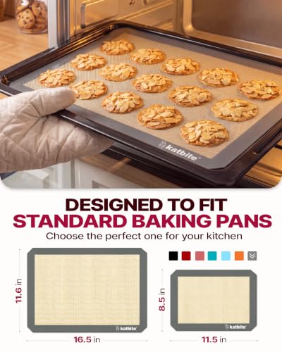 Katbite Silicone Baking Mat Set of 3 Grey - color: Gray 3 Pack