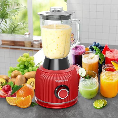 Food Processor and Blender Combo, 88 oz Food Chopper - color: Red