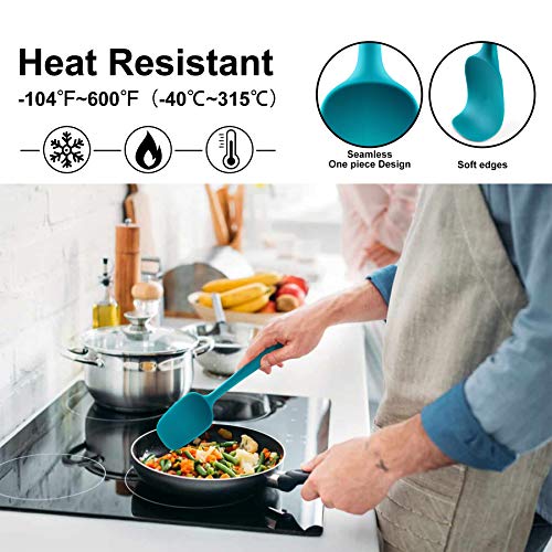 HOTEC 9-Pack BPA Free Silicone Spatula Set, Multi-Color - color: Multicolor-9