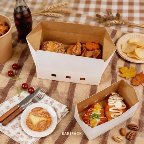 12 Cardboard Lunch Boxes, 7x4x3 Inches Take Out Food Containers - color: 7x4x3 Matte White