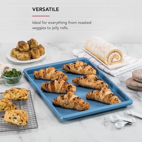 KitchenAid 13x18in Nonstick Aluminized Steel Baking Sheet, Blue Velvet - color: Blue Velvet, size: 13 x 18 Inch