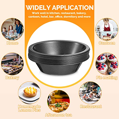8 Pcs 4 Inch Steel Mini Pie Pans Tins, Black - color: Black, style: 4 Inch