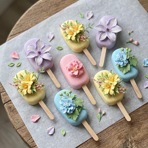 ZiXiang Flower Silicone Veining Mold Hibiscus Veined Fondant Molds Set Of 4 - color: Style H