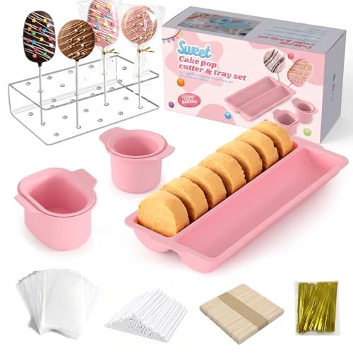 Cake Pop Mold Set, Cake Pop Kit, Cakesicle Cutter, 354 Pcs Cake Pop Accessories, Perfect for Making Cake Pops and Ice Cream-Shaped Cakes—ideal for Halloween, Christmas, And Parties - color: Pink