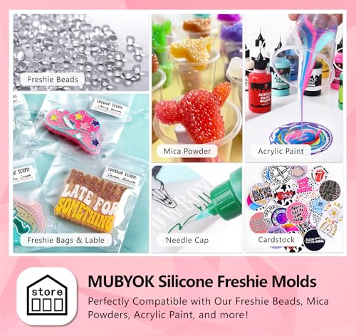 (300 Design Optional) MUBYOK M275 Always with You Silicone Freshie Mold for Baking Aroma Beads Car Freshie Supplies