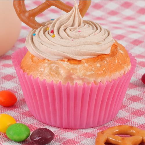 Caperci Standard Pink Cupcake Liners for Baking Paper Muffin Cups 200pcs - color: Pink