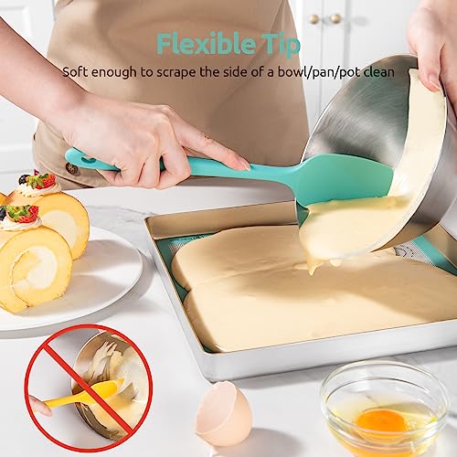 U-Taste Silicone Spoon Spatula Set of 3, 480°F High Heat Temp, Aqua Sky - color: Aqua Sky