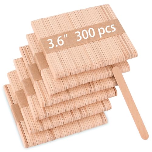 300 Pcs 3.65″ Mini Popsicle Wooden Sticks, Natural Birch Wood