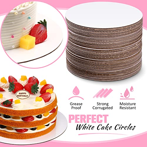 Potchen 50 Pack Cake Boards Round White Circle Cardboard Base,8 Inch - size: 8 Inch