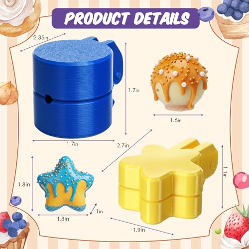 2 Pcs Large Round and Star Cake Pop Molds Shapes Press Set - color: Round and Star, size: Large