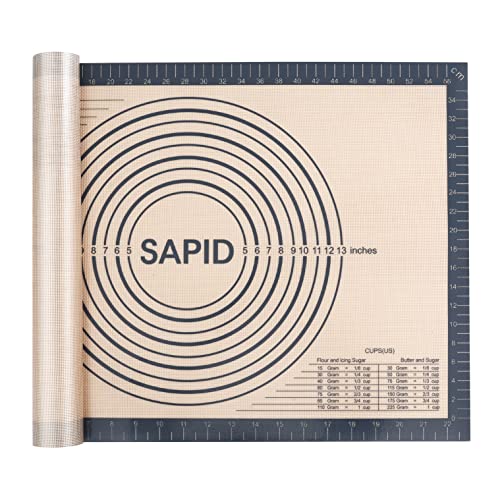 Non Slip Silicone Pastry Mat Large Non-stick Baking Mat for Dough Rolling - color: Gray, size: 24"L x 16"W