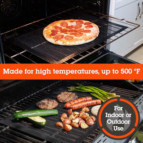 Camerons Grilling Mesh, Heavy Duty Non Stick Reusable Sheet, 13x18", 2 Pack
