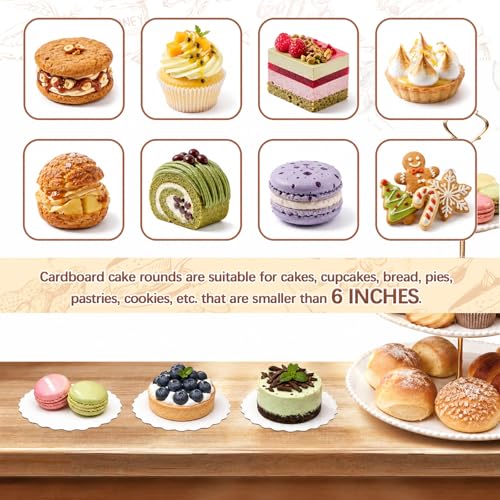 30 Pack 6 Inch Round Cake Boards,White Wave Cardboard Cake Rounds - color: White, size: 6 Inch - 30 Pack, style: Wavy Edge