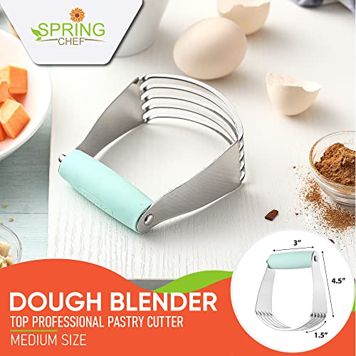 Spring Chef Medium Dough Blender Hand Tool - Durable Pastry Cutter - Mint - color: Mint, size: 3" Medium