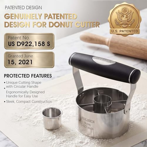 HULISEN 3.5 inch Donut Cutter with Hole, Stainless Steel Doughnut Cutter - size: 3.5'' Round with Small Cutter