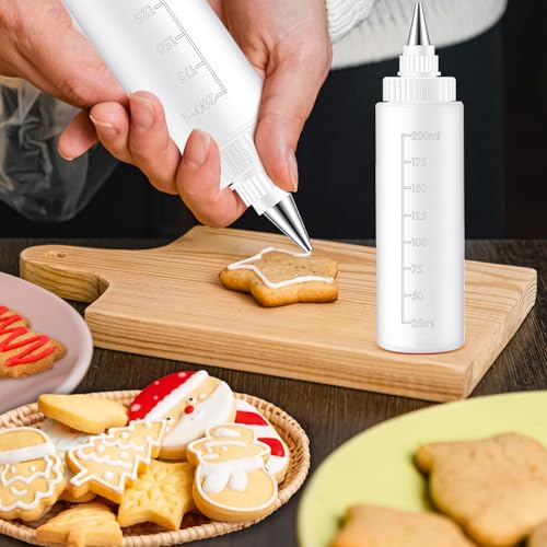 4 Pcs Squeeze Icing Bottles for Cookie Decorating,8 oz - size: 8 Ounces (Pack of 4)