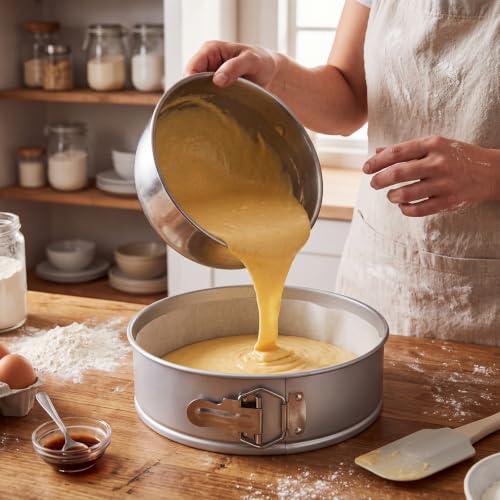 4 Pcs 7 Inch Nonstick Springform Cheesecake Pan with Removable Bottom - color: Sliver, size: 7 Inch