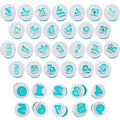 26PCS/Set Cookie Stamp Impress Cookie Cutters Alphabet Letter Cake Biscuit Mold Letter Shape DIY Cookie Biscuit Alphabet Cake Tool Embosser Cutter (Lower Case Shape with Number) - size: Style 1