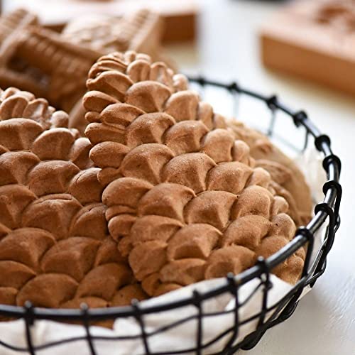 MOTEERLLU Wooden Springerle Cookie Molds for Baking, Pine cones - style: Pinecone