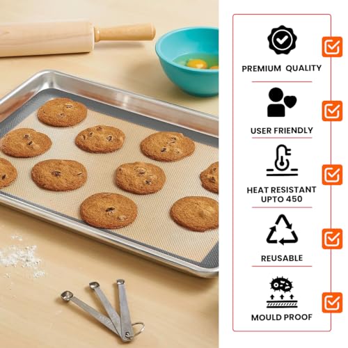 Silicone Baking Mat 2 Pack, Half Sheet 16.5 x 11.6, Non-Stick Liner for Oven - size: 2 Half Sheets
