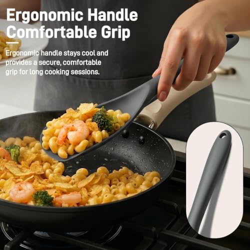 3 PACK Silicone Cooking Spatula & Spoon for Nonstick Cookware, BPA-Free - color: 3 Pack Grey