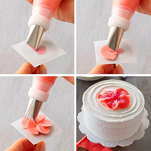 5+7+7 Pieces Rose Flower & Leaf Piping Tips Set Cake Decorating Tips Icing Piping Nozzles Set Cupcake Decorating Kit Cupcake Pastry Tool Stainless Steel