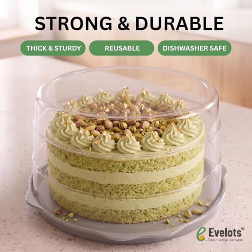Evelots 11-Inch Cake Container with Lid, Portable Carrier for Cakes & Pies - size: 1-Pack, style: Cake Container