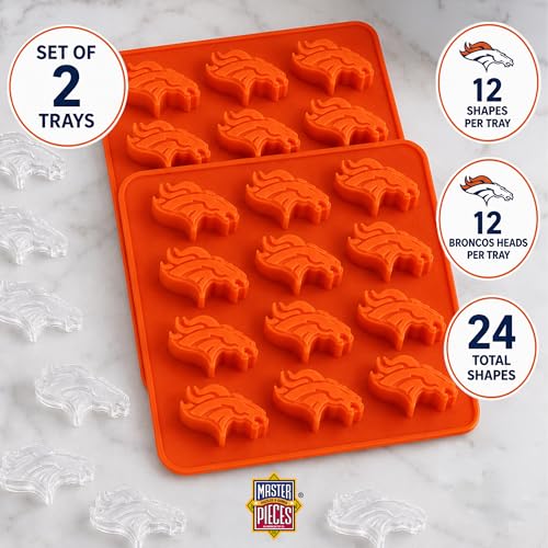 MasterPieces Fan Pans NFL Denver Broncos Ice Cube Tray - Premium Quality, Educational, and Fun Activity for Kids and Families - Great Gift Idea for Holidays, Birthdays, and Everyday Playtime - style: Denver Broncos