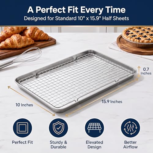 Cooling Rack Set of 5, 10" x 16" Stainless Steel Baking Rack - color: Cooling rack*5