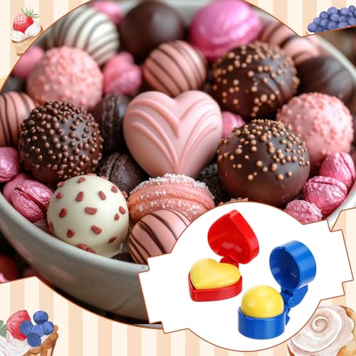 2 Pcs Large-sized Round and Heart Cake Pop Molds Press Set - color: Round and Heart, size: Large
