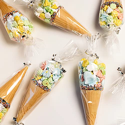 Morepack Cone Shaped Treat Bags 5x10 Inch 100Pcs - size: 5x10 inches