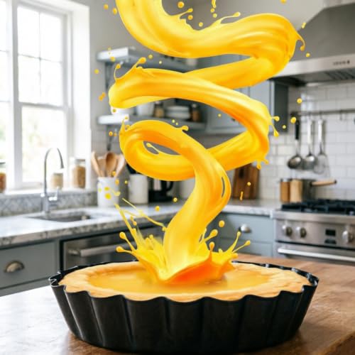Mini Tart Pan 6PCS, 5.5 Inch Deep Tart molds Removable Bottom. - color: Black, size: 5.5*1Inch