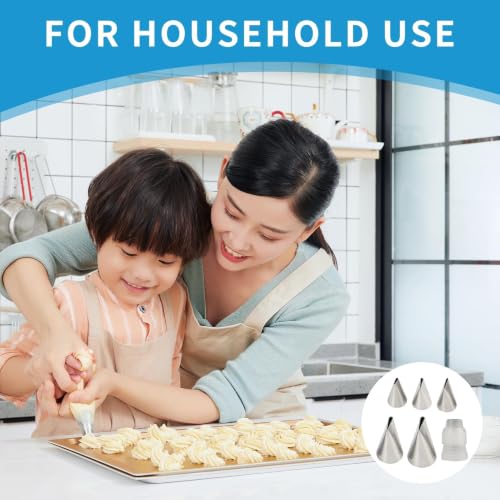6 Pcs Flower Piping Tips Set with Coupler - color: 102/103/104/124/127