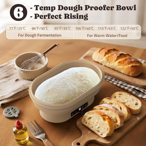 Heating Sourdough Bread Proofing Basket, 2L Electric Thermostatic Oval - size: 2L