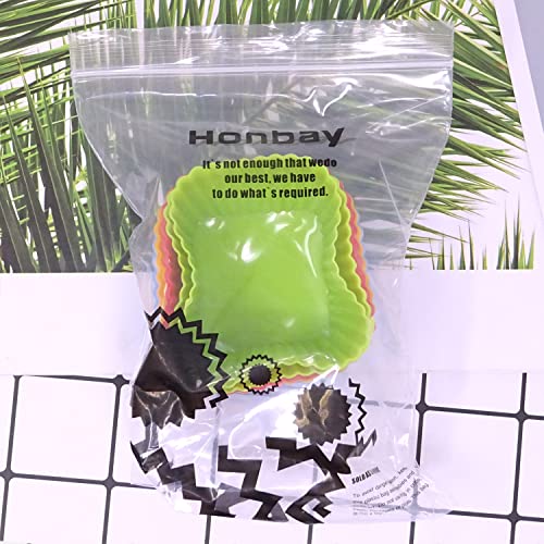 "Honbay 12PCS Silicone Square Reusable Cake Cup Sets Baking Cups Nonstick Liner Molds Cupcake Baking Molds for Making Muffin, Chocolate, Bread (70 x 70 x 32mm)" - style: Square