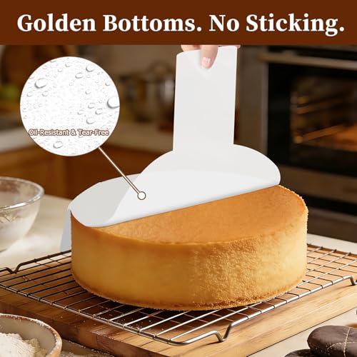 BlissBoard 8.67 Inch Parchment Paper Rounds with Lift Tabs 50 PCS - color: White, size: Round