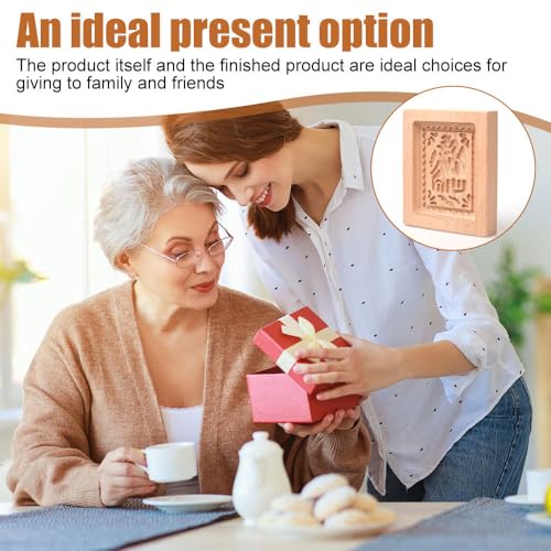 Wooden Cookie Mold, Carved Biscuit Molds, Easy to Demold, Cookie Press Stamp Mould for Halloween Christmas Thanksgiving Party DIY - color: Snow House Pattern