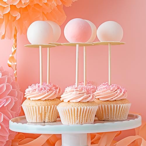 100 Pcs Scalloped Cake Pop Boards with Hole Cake Base, Gold - color: Gold