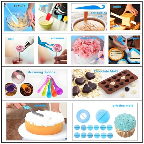 Cake Decorating Kit, 387 Pcs Baking Supplies (Pink)