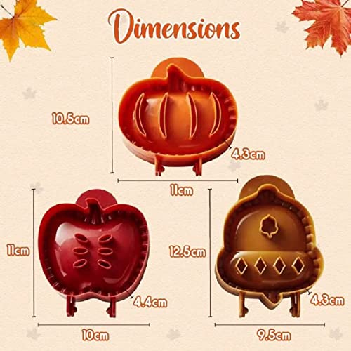 Dough Presser Pocket，Mini Pie Molds,One-Handed Cookie Maker, 3 Shape Christmas Handmade Pie Molds. (Autumn hand-dispatched) - color: Autumn hand-dispatched