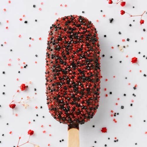 Twisweet Red Black Sanding Sugar 150g, Edible Halloween Sprinkles for Cakes - color: Red, Black