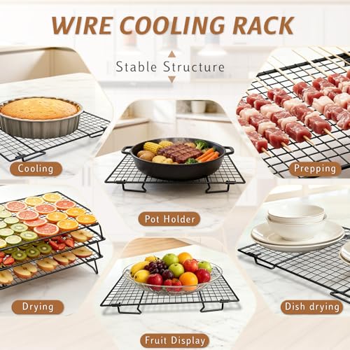 Cooling Racks for Cooking and Baking, 2-Tier 13" x 9" Stackable - size: Small