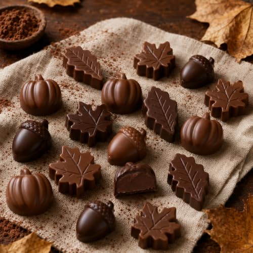 3Pack Thanksgiving Silicone Molds 3D Pumpkin Silicone Mold Fall Silicone Molds Autumn Maple Leaf Pumpkin Acornshape Thanksgiving Fall Theme Silicone Molds for Cupcake Topper Gummy Ice Cube Resin Soap