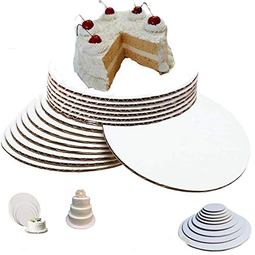 12 Inch Cake Circle Pizza and Pie Circle High Quality Sturdy White Corrugated Cardboard Cake Circles 12 inch 100% Food Safe 12 inch Cake Boards Round Cake Board 12 inch (Pack of 25) Thick Cardboard - size: 12", Pack of 25