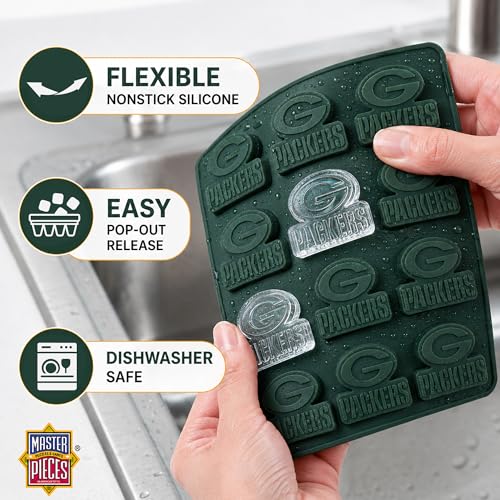 MasterPieces Game Day Set - FanPans NFL Green Bay Packers - Silicone Ice Cube Trays Two Pack - Dishwasher Safe - style: Green Bay Packers