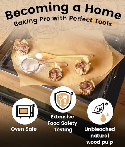 300 PCS Unbleached Parchment Paper Sheets for Baking 12x16 Inches, Non-Stick and Non-Toxic Precut Parchment Sheets for Oven, Cooking, Grilling, Air Fryer and Steaming - Fit for Half Sheet Pans - size: 12 x16 In -300Pcs
