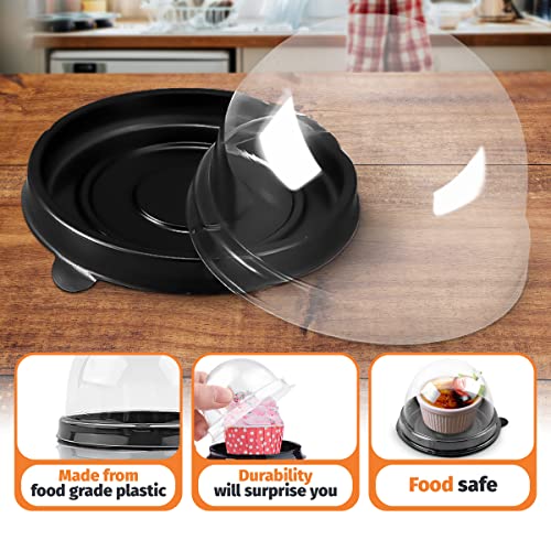 VIKROM Mini Cupcake Containers 50 Pack, Desk Pet Containers with Clear Lids