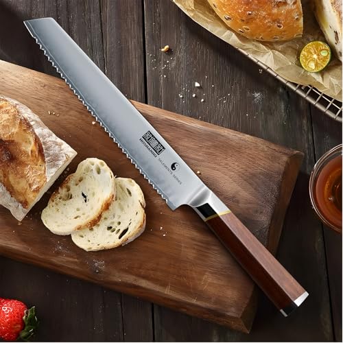 HOSHANHO 8" Bread Knife, Japanese Serrated Knife for Homemade, Sourdough - size: 8"