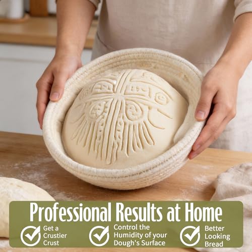 Sourdough Starter Kit, Breathable Cotton Basket, Machine Washable