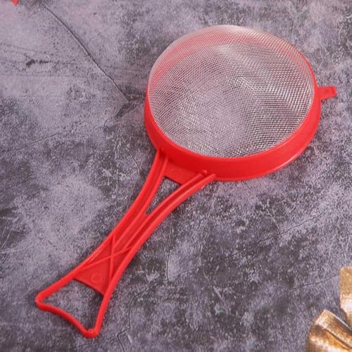 4 Pcs Plastic Fine Mesh Strainer, Food Soy Milk Flour Sieve Plastic Colander Strainer with Handle Icing Sugar Sifters Tea Filter Kitchen Tool